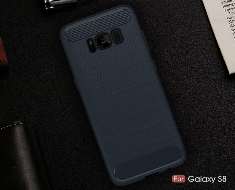 Plastový kryt s broušenou texturou pro Samsung Galaxy S8 - tmavěmodrý