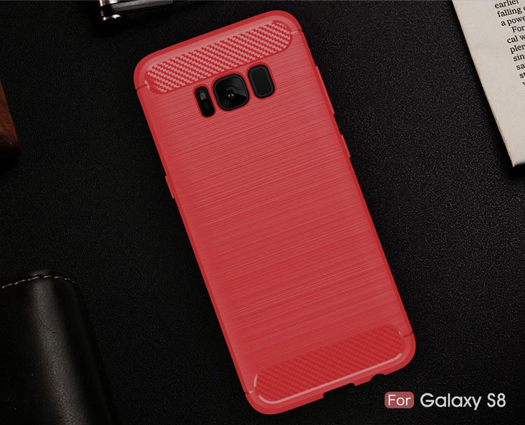 Plastový kryt s broušenou texturou pro Samsung Galaxy S8 - tmavěmodrý