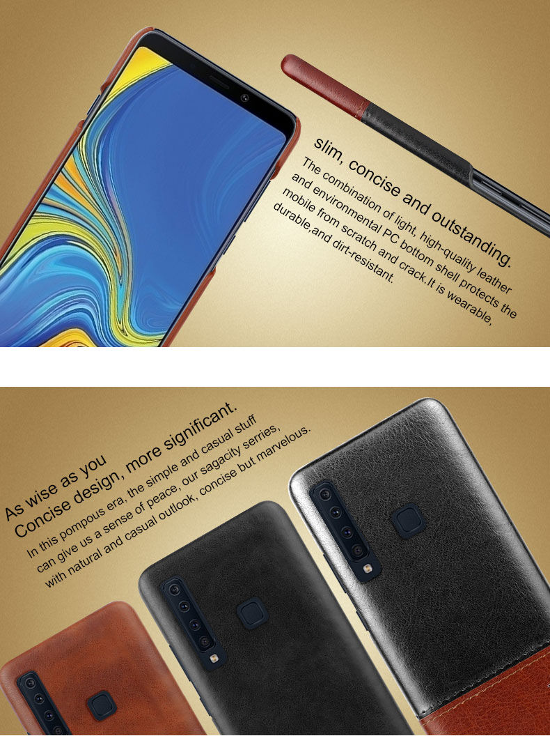 Imak Ruiyi kožený kryt pro Samsung Galaxy A9 (2018) - černý