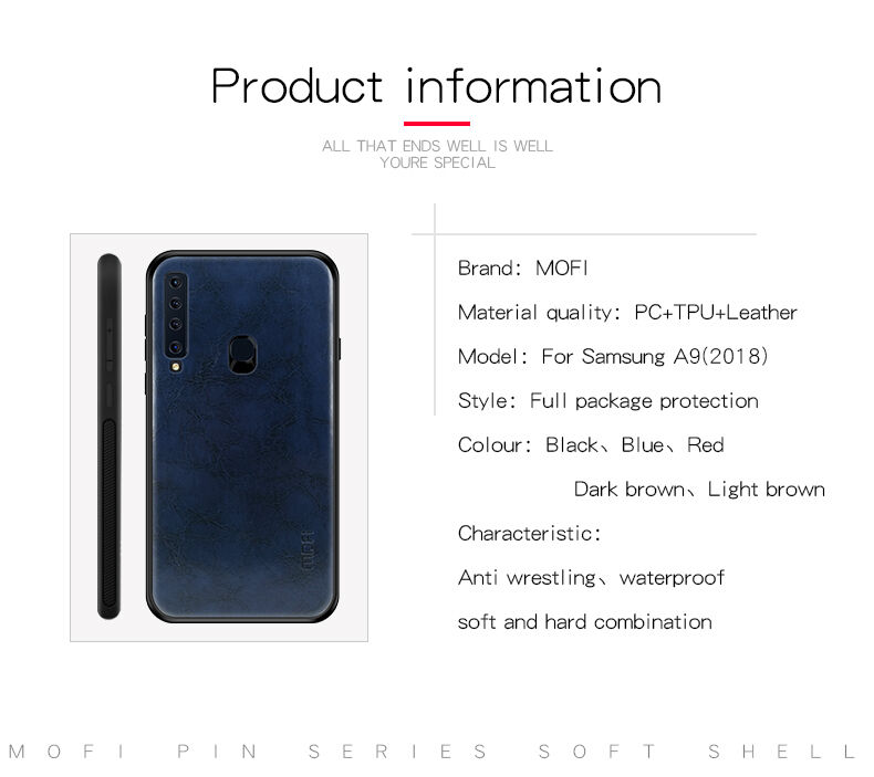 Mofi Kožený kryt pro Samsung Galaxy A9 (2018) - červený
