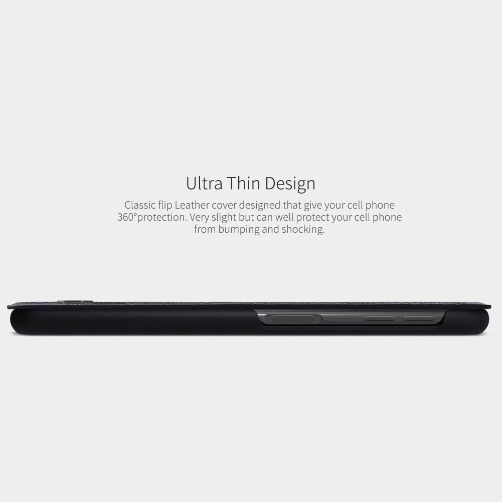 Nillkin Qin Kožené flipové pouzdro pro Samsung Galaxy A7 (2018) - černé