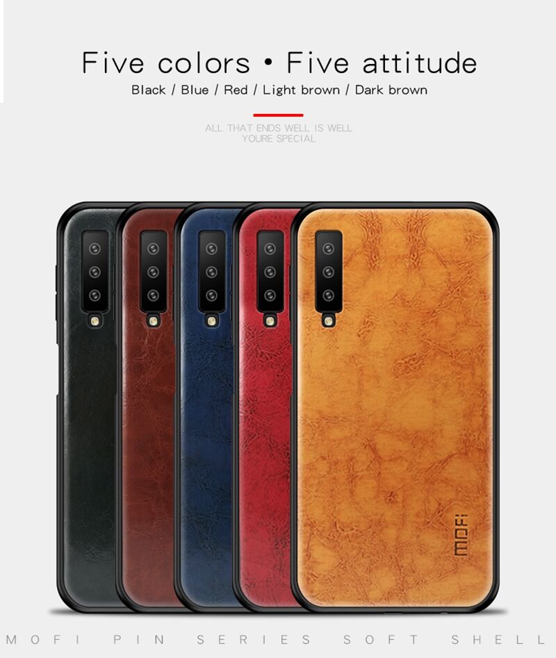 Mofi Kožený kryt pro Samsung Galaxy A7 (2018) - černý