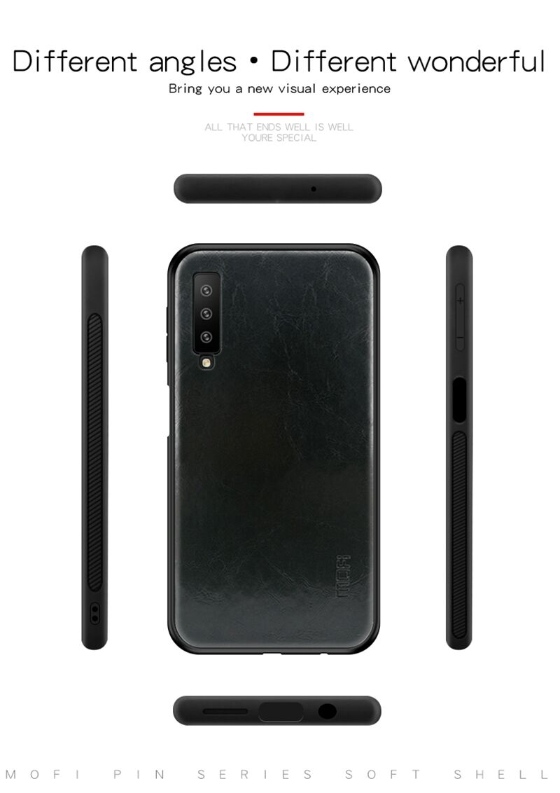 Mofi Kožený kryt pro Samsung Galaxy A7 (2018) - černý