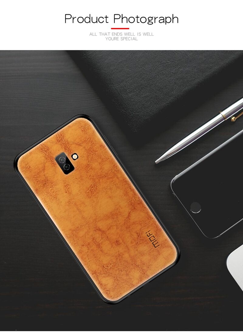 Mofi Kožený kryt pro Samsung Galaxy J6 Plus - hnědý
