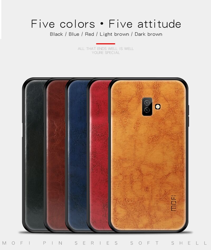 Mofi Kožený kryt pro Samsung Galaxy J6 Plus - hnědý