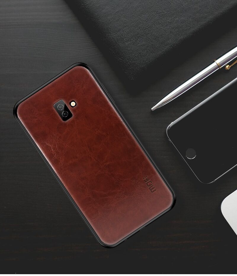 Mofi Kožený kryt pro Samsung Galaxy J6 Plus - černý