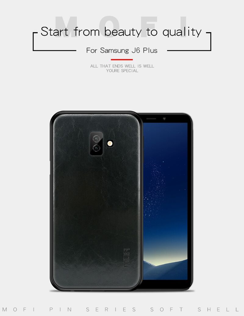 Mofi Kožený kryt pro Samsung Galaxy J6 Plus - černý