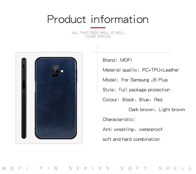 Mofi Kožený kryt pro Samsung Galaxy J6 Plus - černý