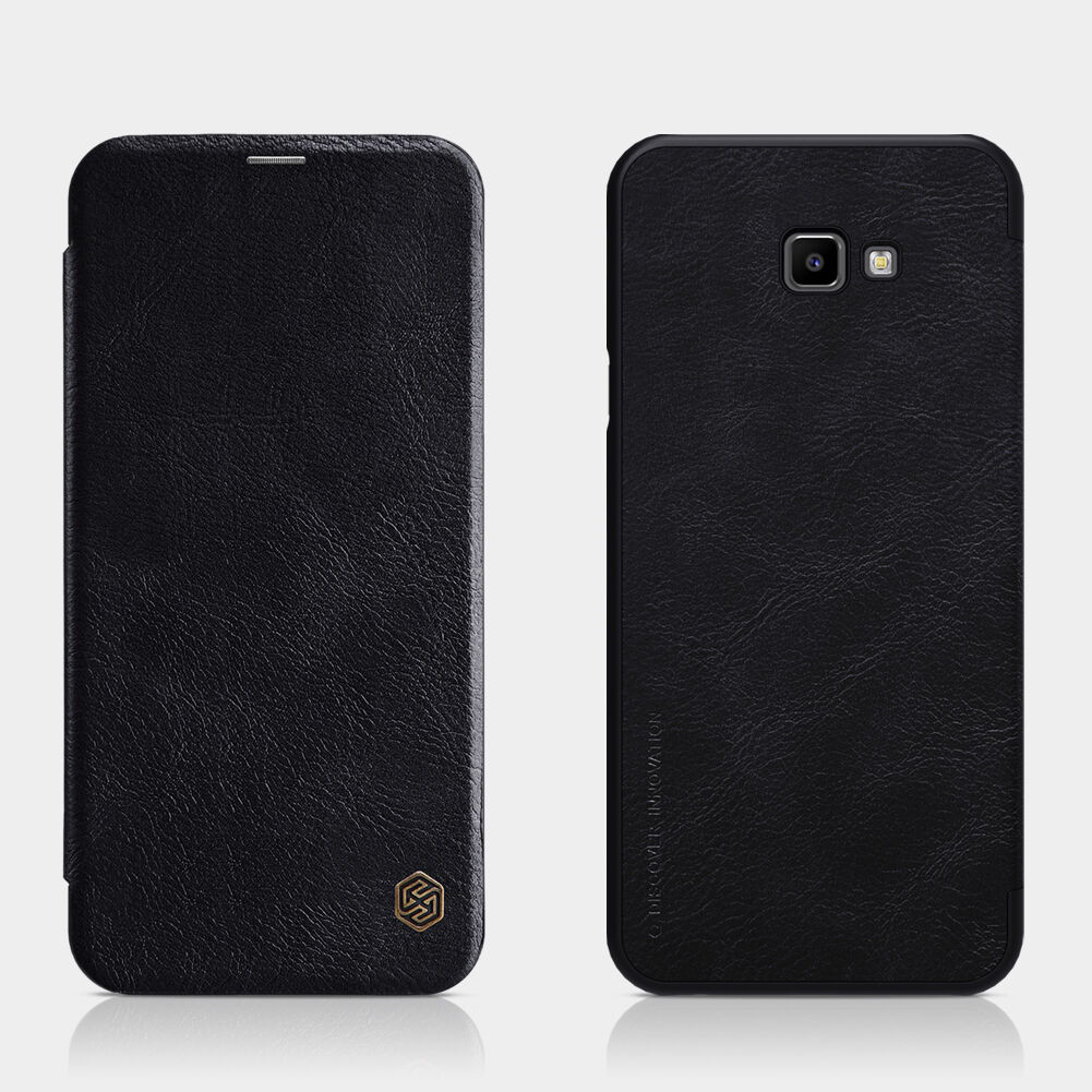 Nillkin Qin Kožené flipové pouzdro pro Samsung Galaxy J4 Plus - hnědé