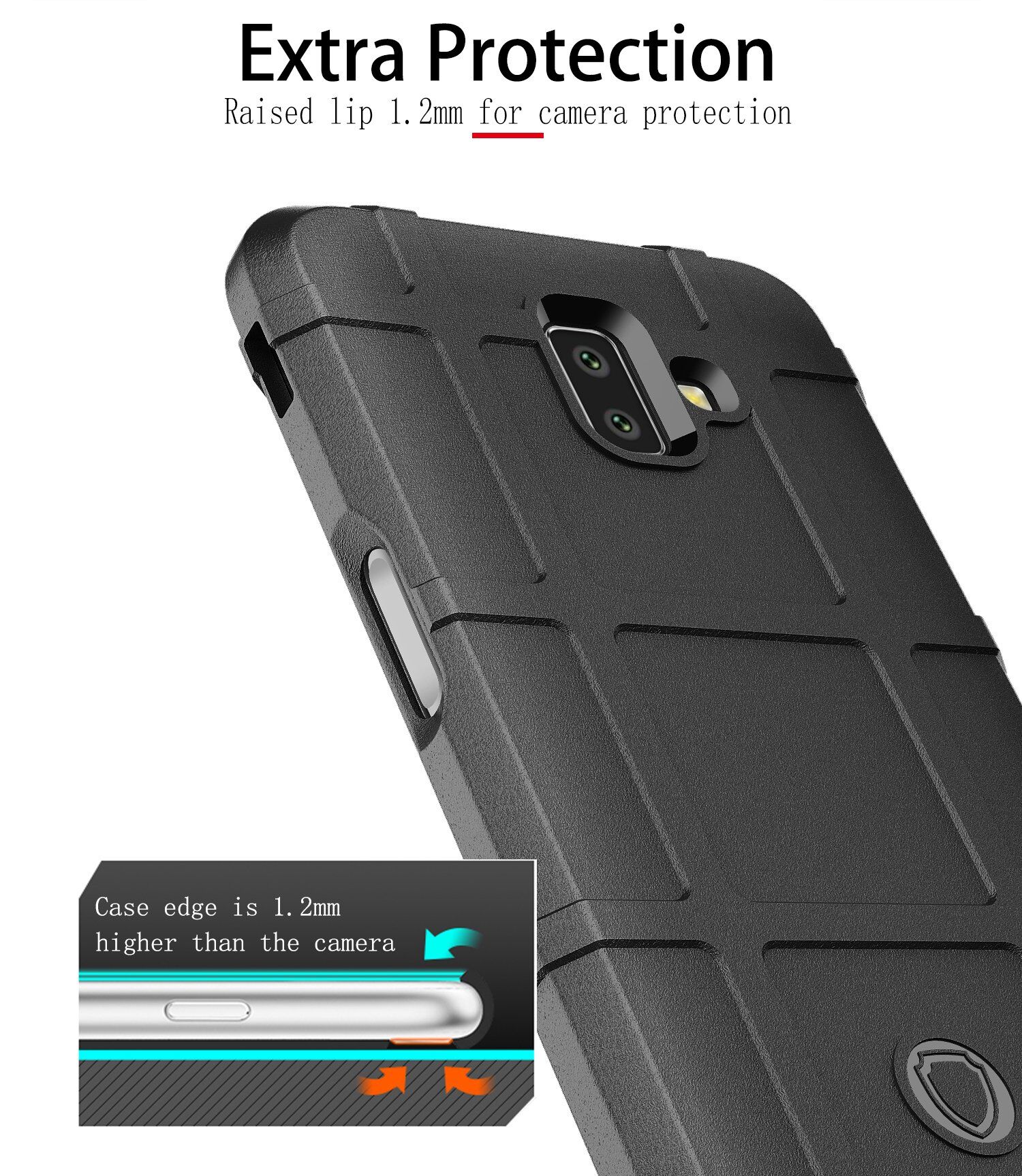 Nárazuvzdorný plastový kryt pro Samsung Galaxy J6 Plus - černý