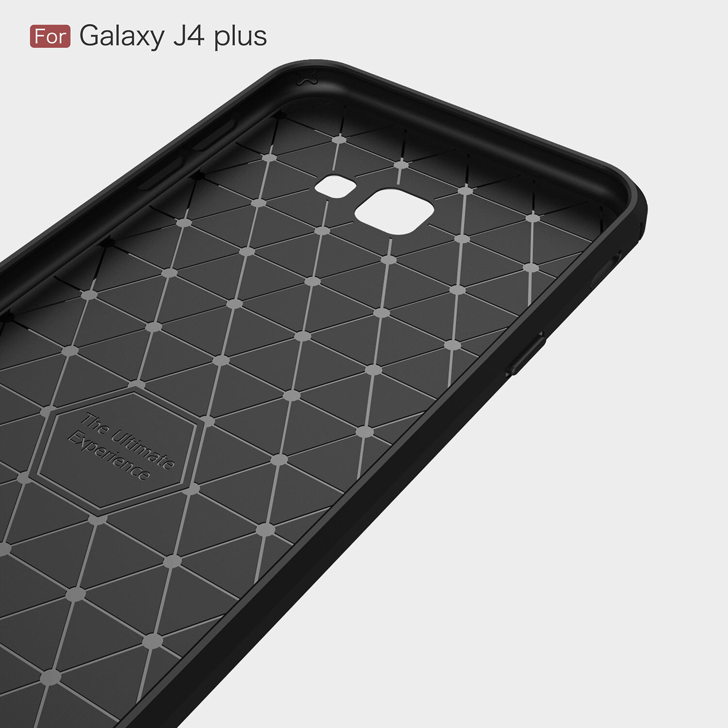 Plastový kryt s broušenou texturou pro Samsung Galaxy J4 Plus - šedý