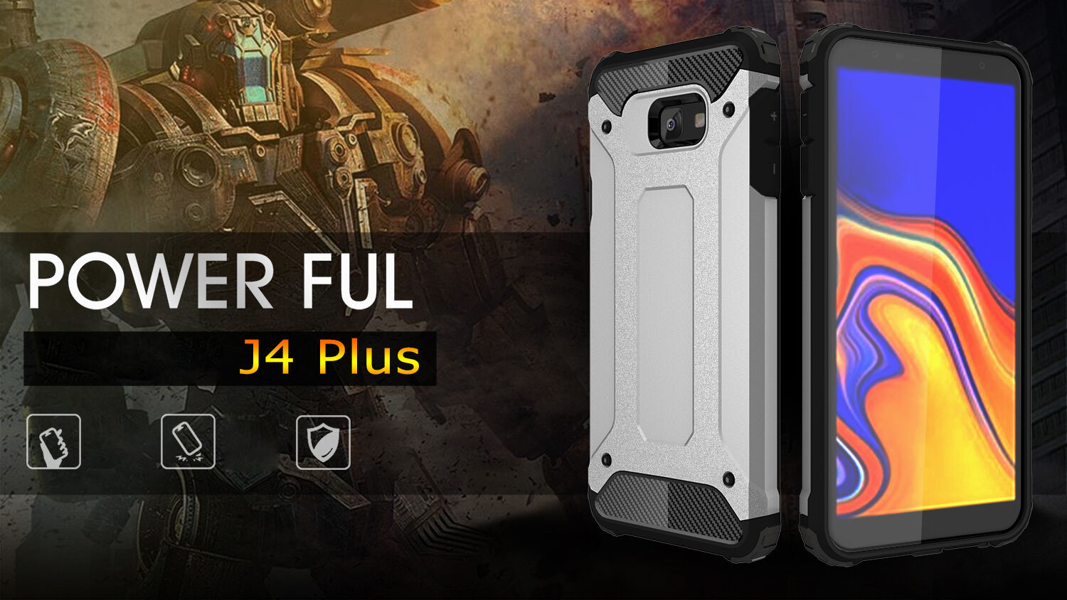 Super odolný kryt Armor pro Samsung Galaxy J4 Plus - zlatý