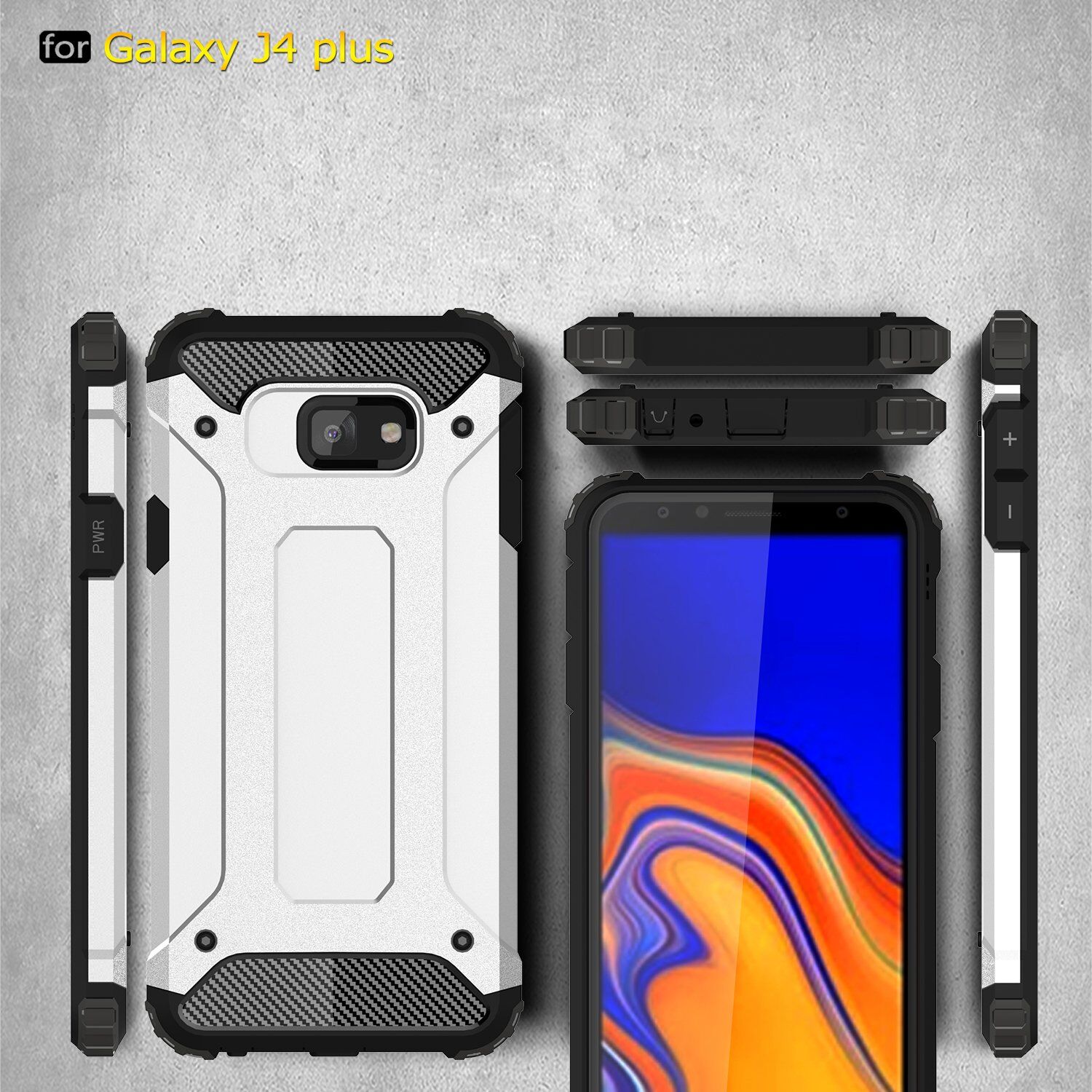 Super odolný kryt Armor pro Samsung Galaxy J4 Plus - zlatý