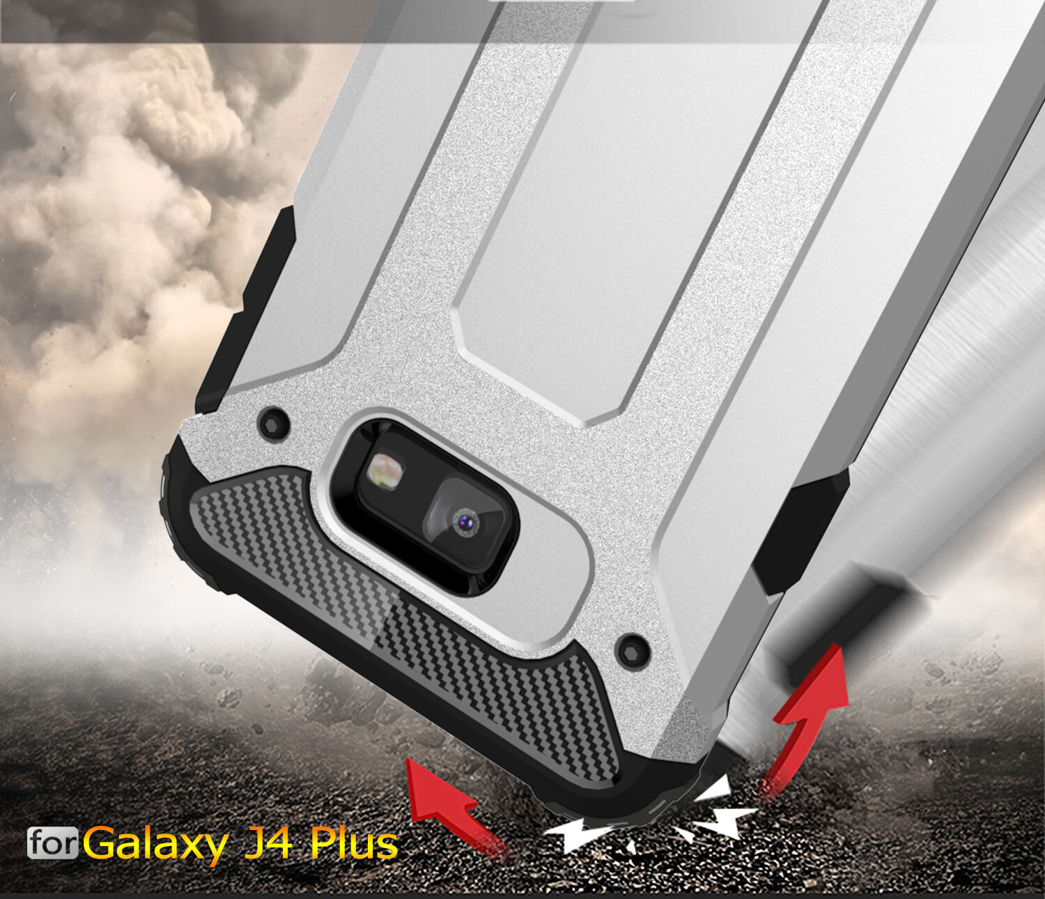 Super odolný kryt Armor pro Samsung Galaxy J4 Plus - zlatý