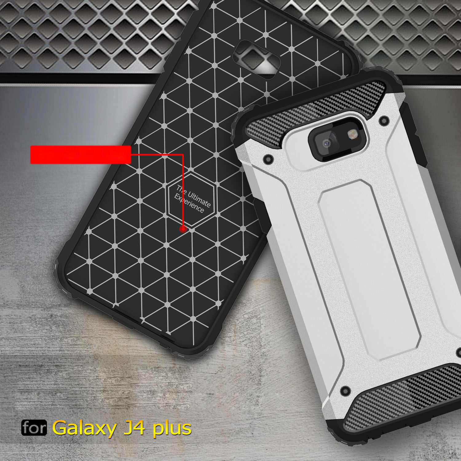 Super odolný kryt Armor pro Samsung Galaxy J4 Plus - zlatý