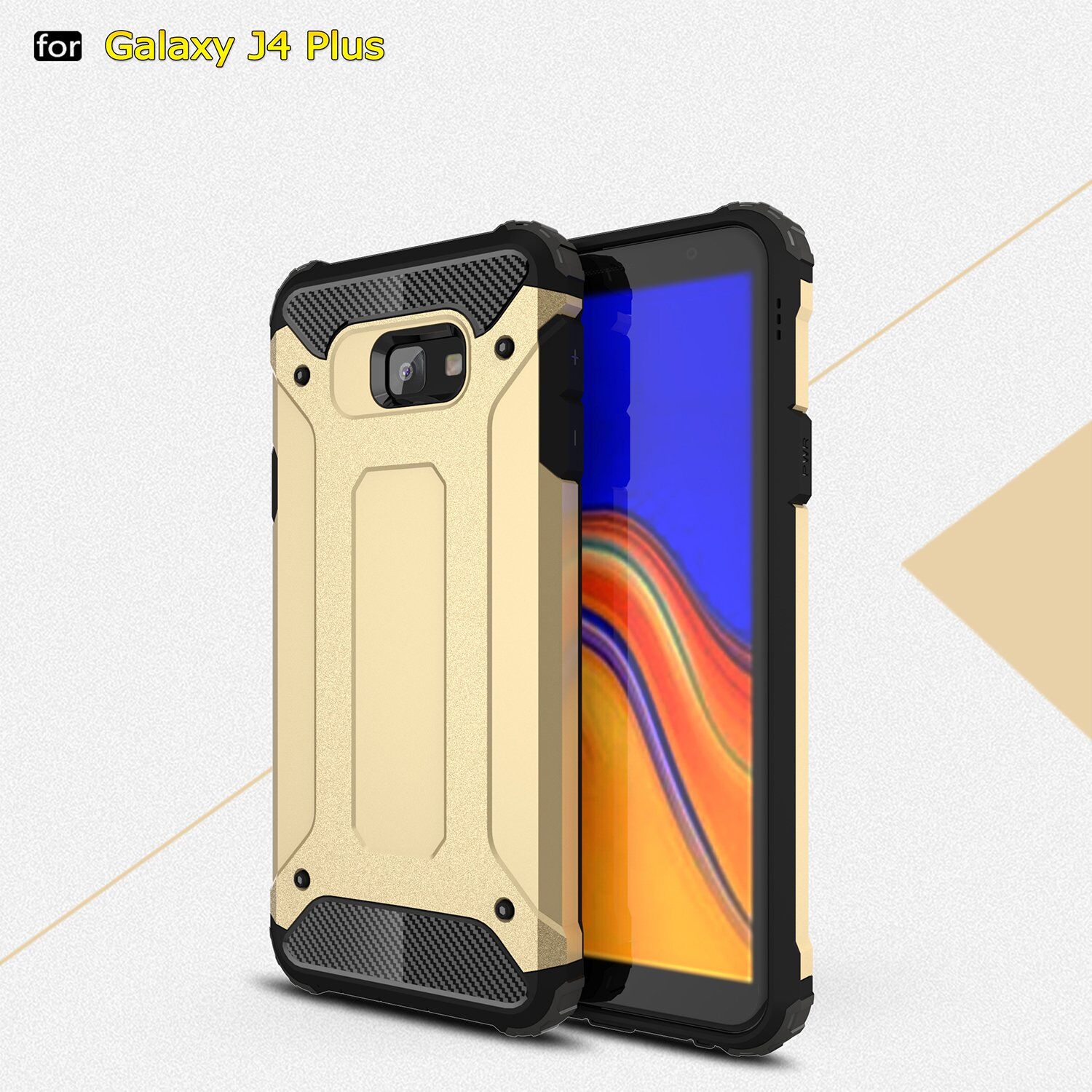 Super odolný kryt Armor pro Samsung Galaxy J4 Plus - zlatý