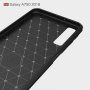 Plastový kryt s broušenou texturou pro Samsung Galaxy A7 (2018) - tmavěmodrý