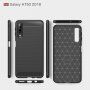 Plastový kryt s broušenou texturou pro Samsung Galaxy A7 (2018) - tmavěmodrý