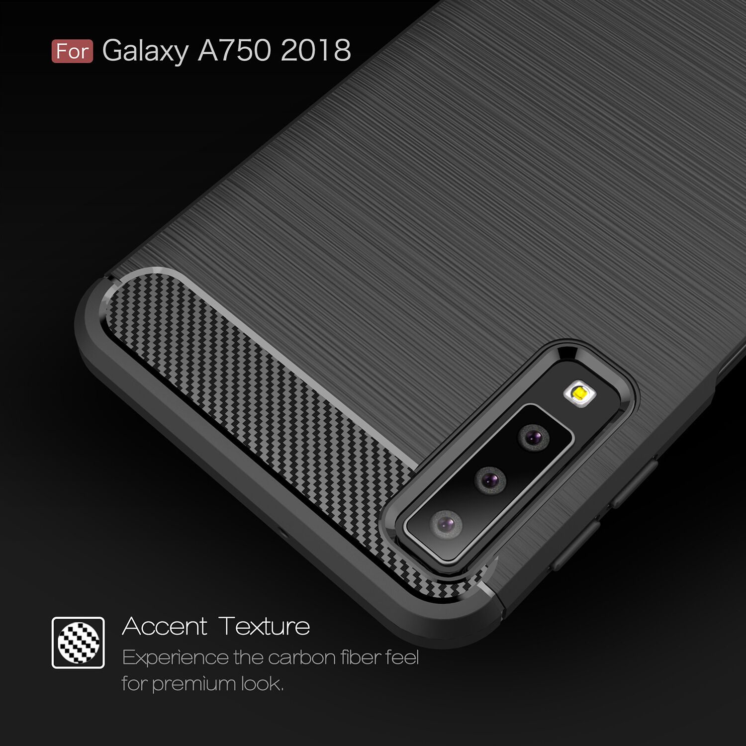 Plastový kryt s broušenou texturou pro Samsung Galaxy A7 (2018) - šedý