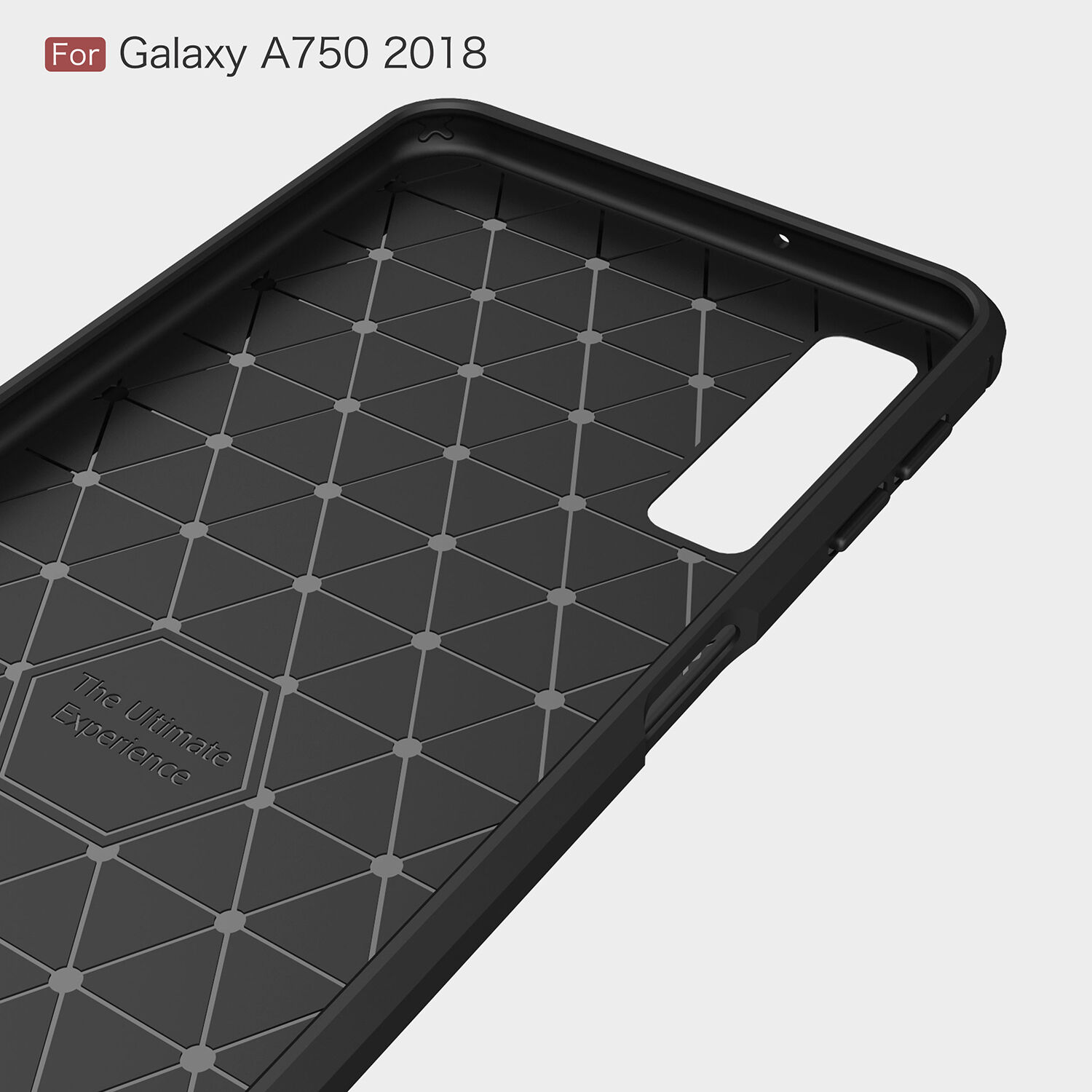 Plastový kryt s broušenou texturou pro Samsung Galaxy A7 (2018) - šedý