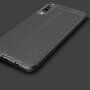 Litchi kožený kryt pro Samsung Galaxy A7 (2018) - tmavěmodrý