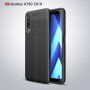 Litchi kožený kryt pro Samsung Galaxy A7 (2018) - tmavěmodrý