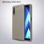 Litchi kožený kryt pro Samsung Galaxy A7 (2018) - tmavěmodrý