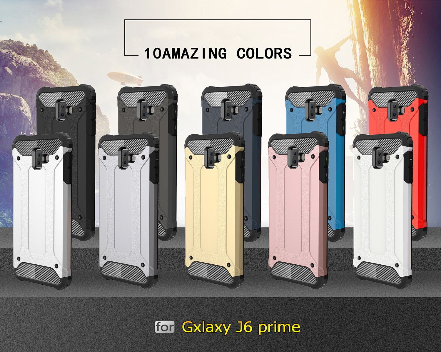 Super odolný kryt Armor pro Samsung Galaxy J6 Plus - zlatý