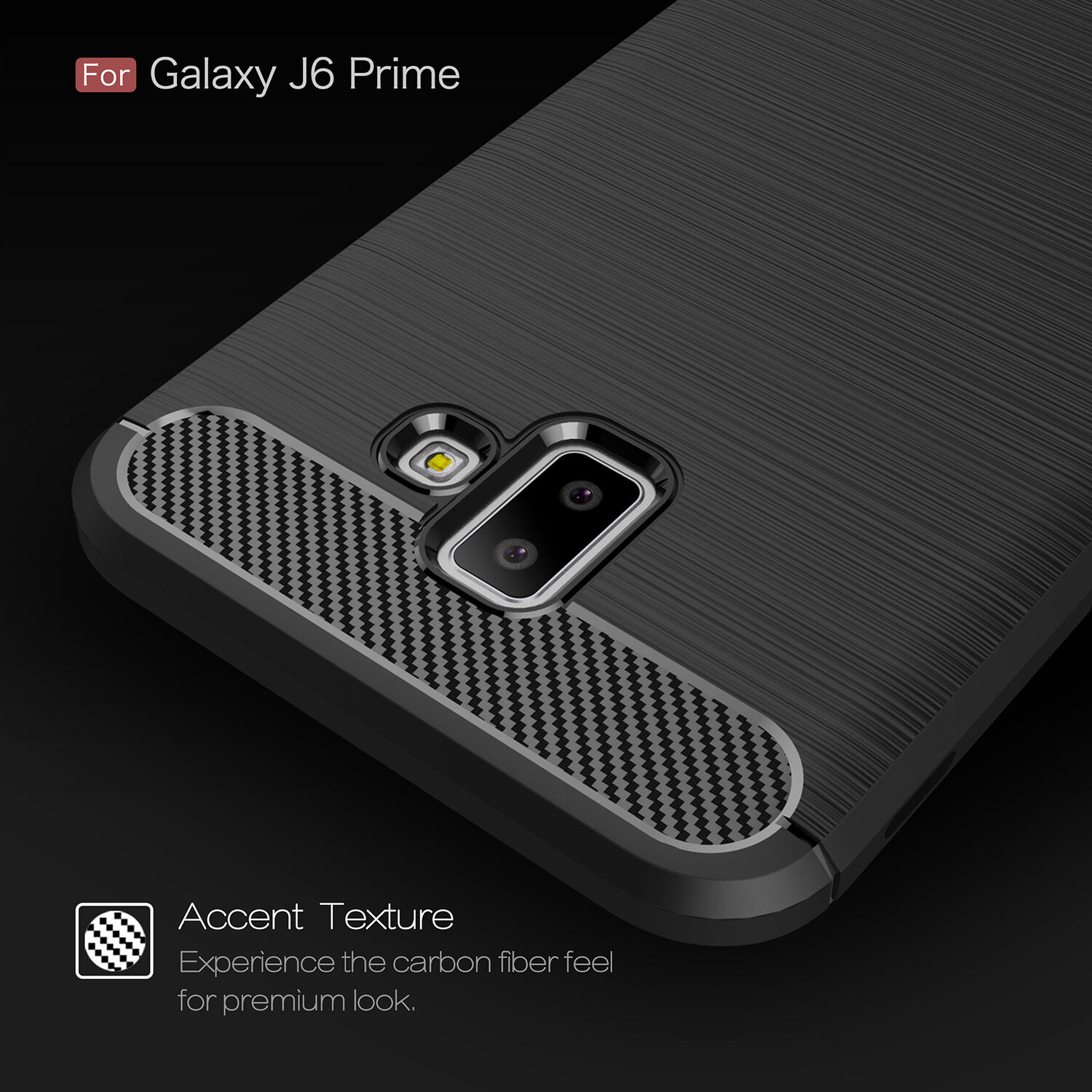 Plastový kryt s broušenou texturou pro Samsung Galaxy J6 Plus - tmavěmodrý