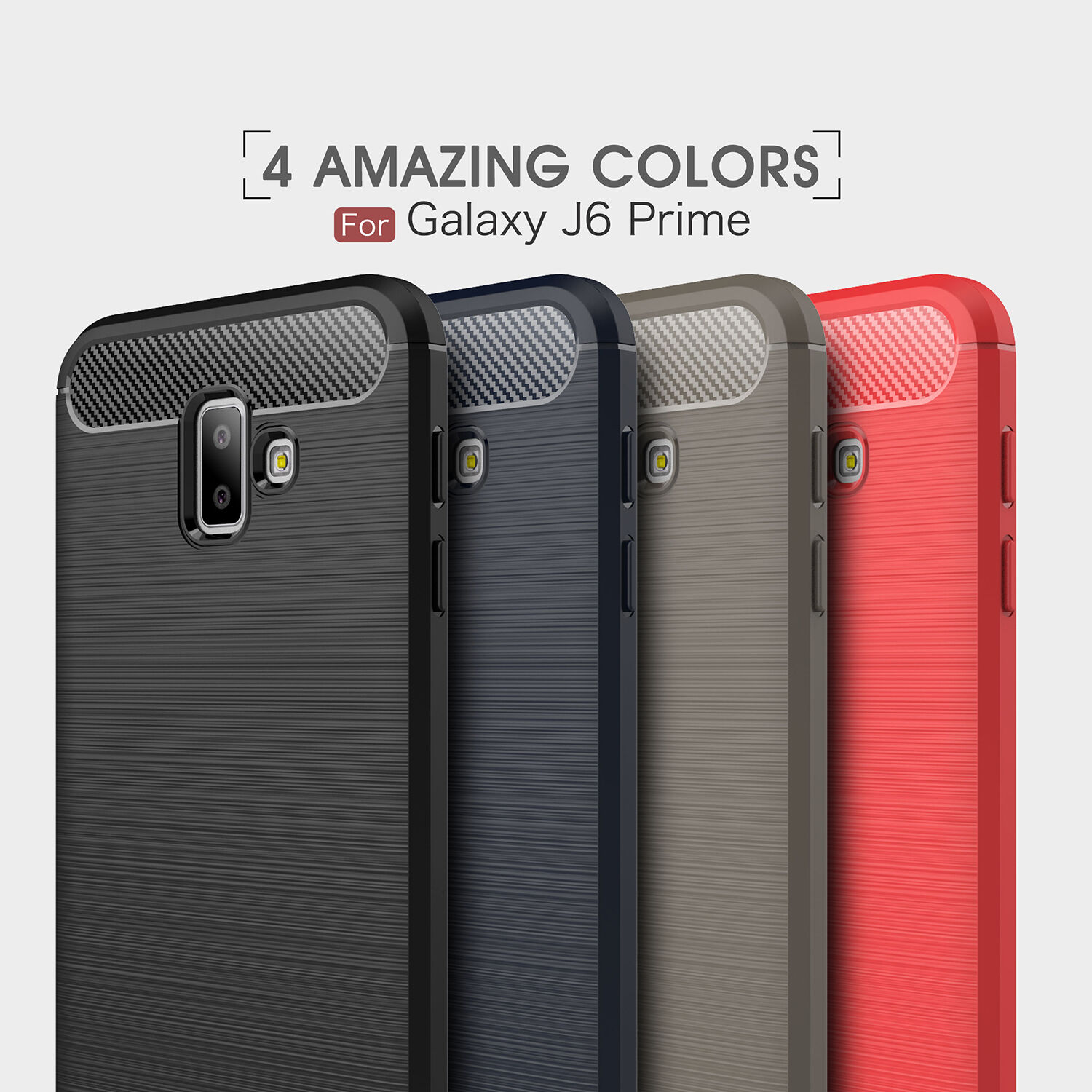 Plastový kryt s broušenou texturou pro Samsung Galaxy J6 Plus - tmavěmodrý