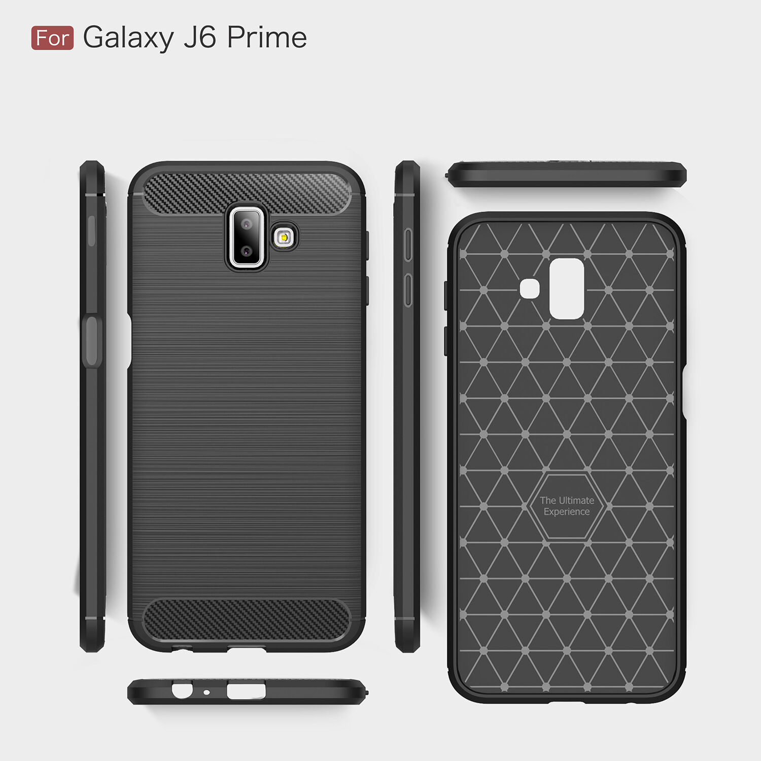 Plastový kryt s broušenou texturou pro Samsung Galaxy J6 Plus - tmavěmodrý