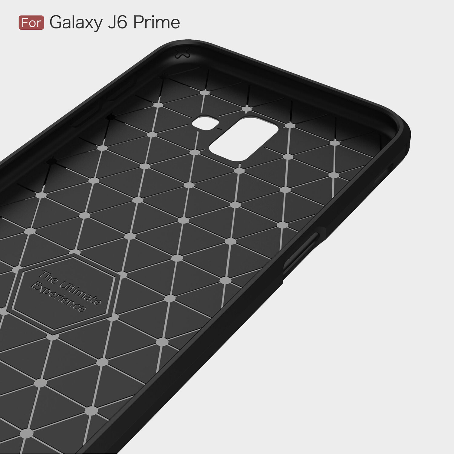 Plastový kryt s broušenou texturou pro Samsung Galaxy J6 Plus - černý