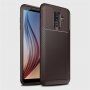 Ipaky plastový kryt s texturou karbonu pro Samsung Galaxy A6 Plus (2018) - hnědý