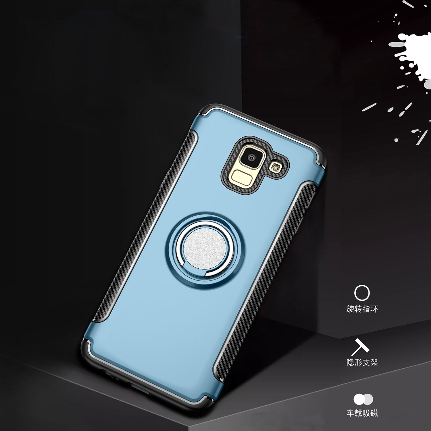 Odolný kryt s držákem pro Samsung Galaxy J6 (2018) - červený