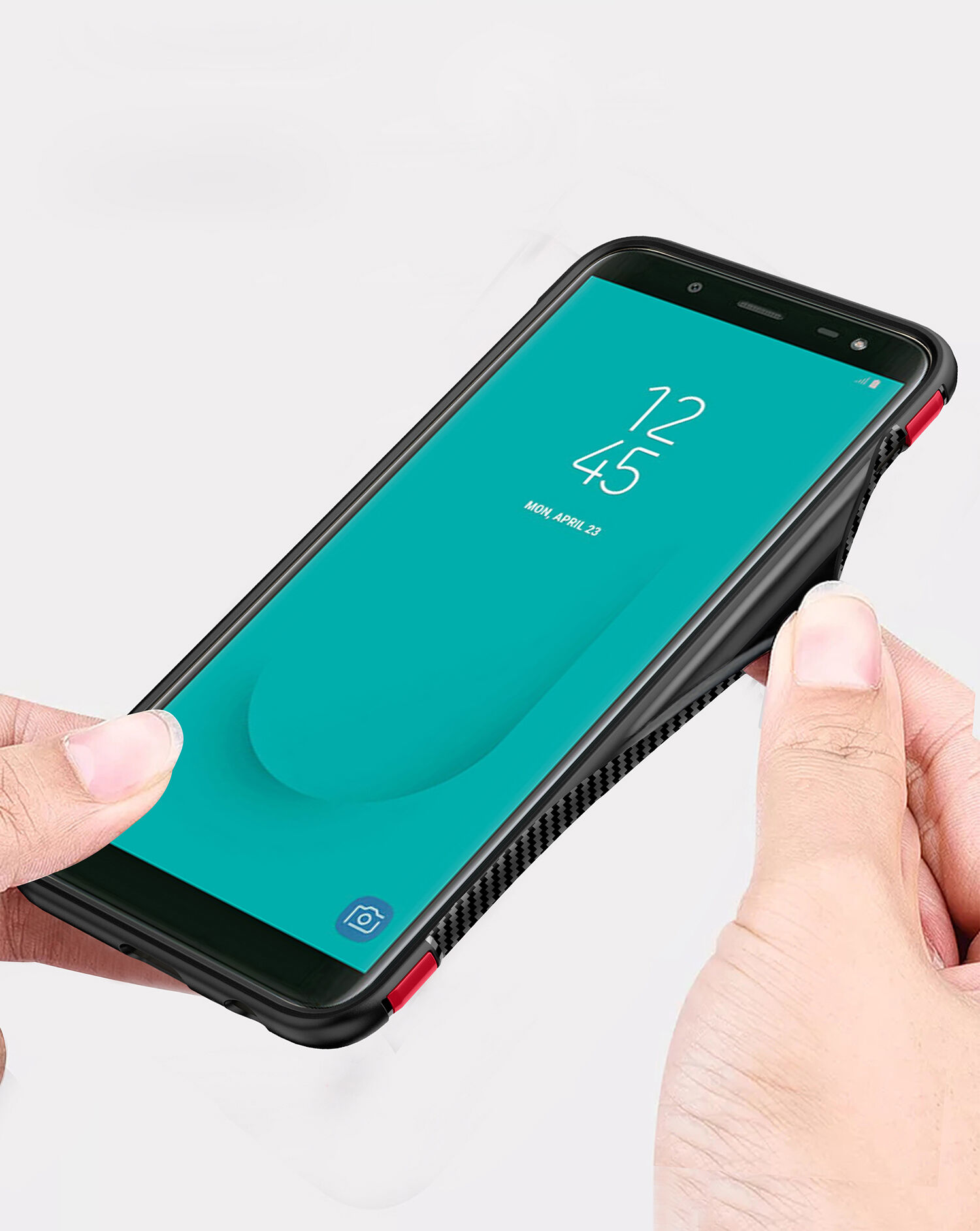 Odolný kryt s držákem pro Samsung Galaxy J6 (2018) - červený