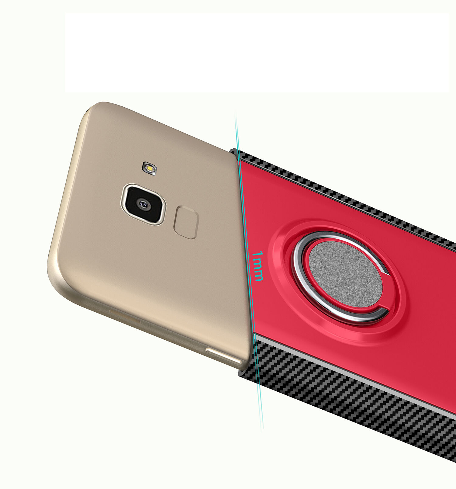 Odolný kryt s držákem pro Samsung Galaxy J6 (2018) - červený