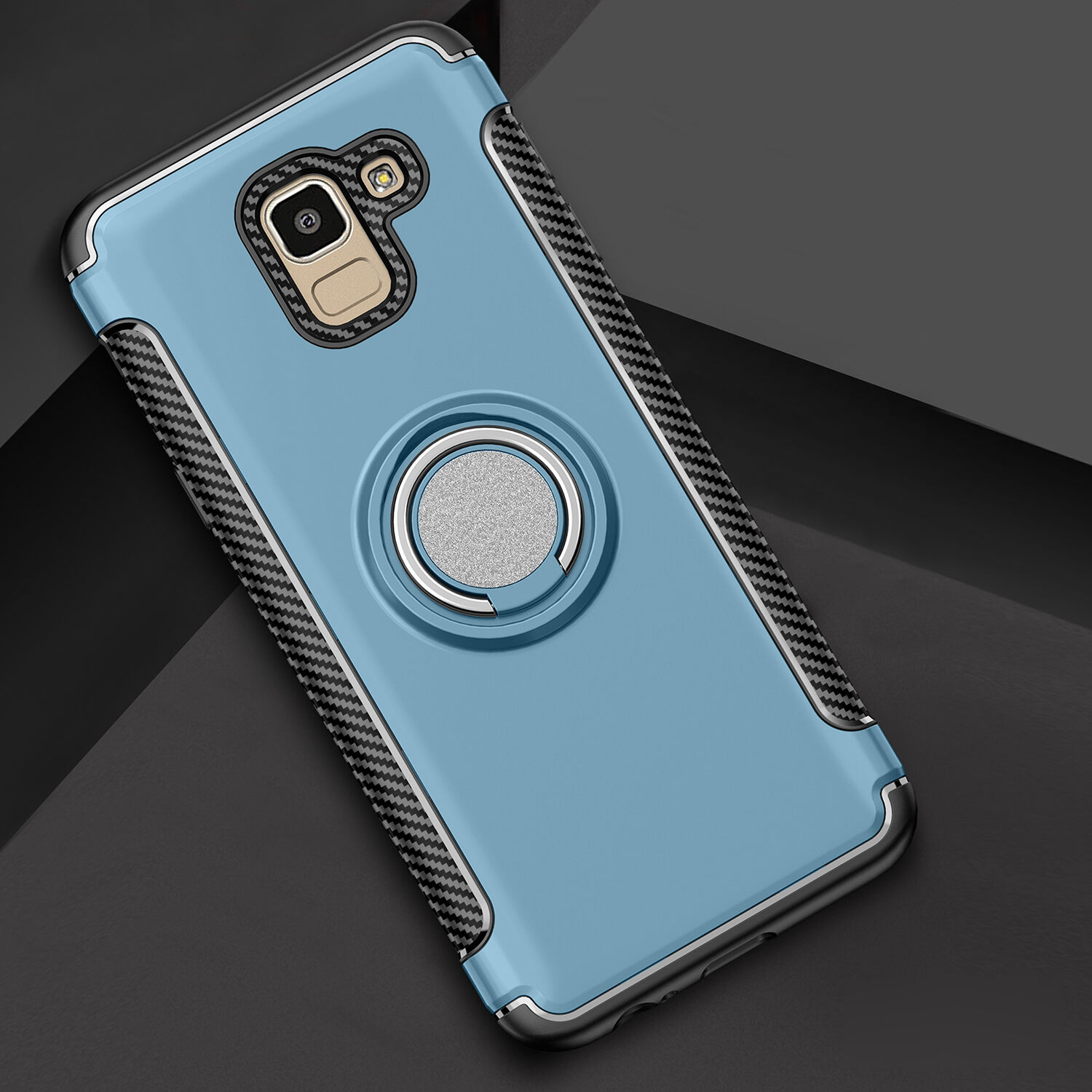 Odolný kryt s držákem pro Samsung Galaxy J6 (2018) - červený