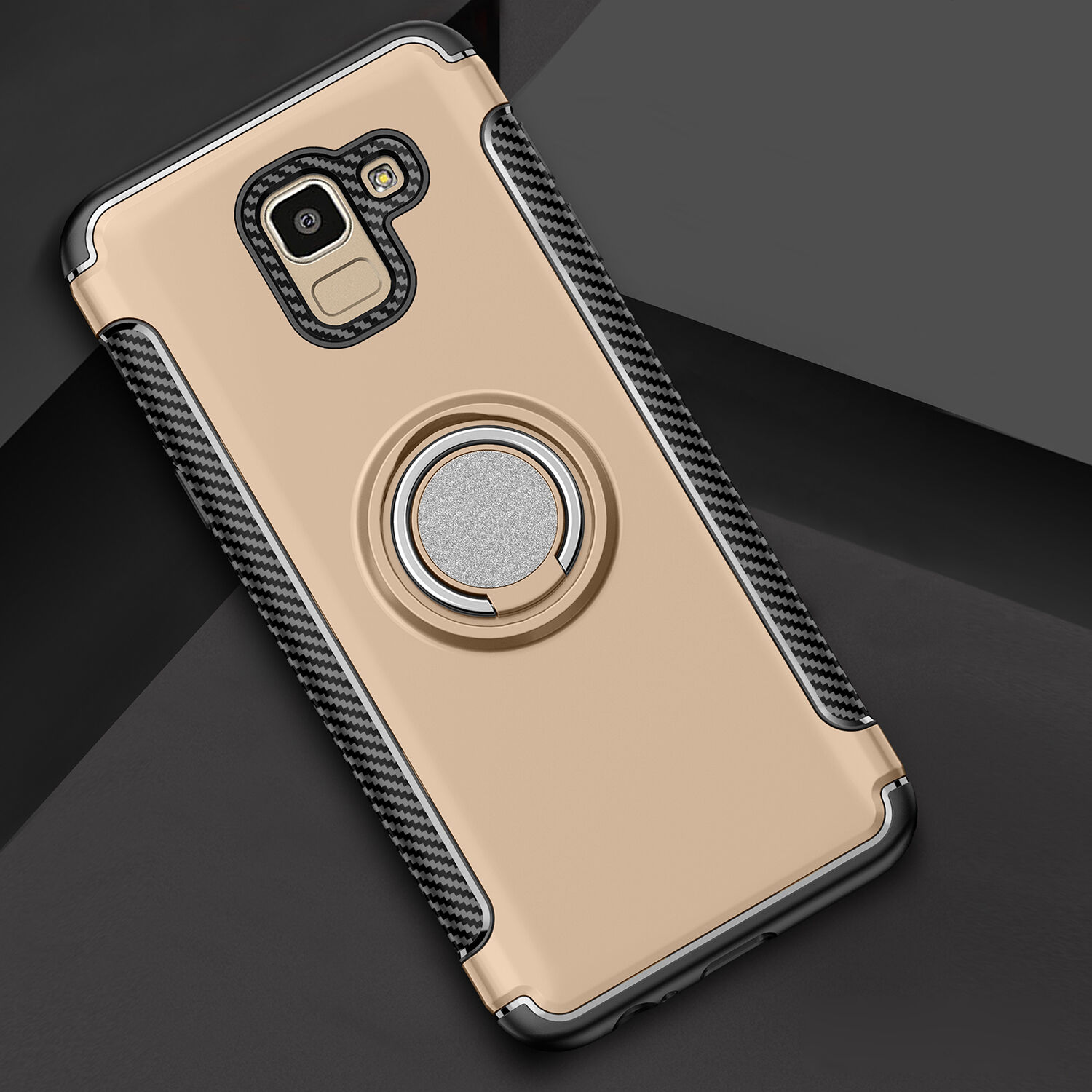 Odolný kryt s držákem pro Samsung Galaxy J6 (2018) - červený