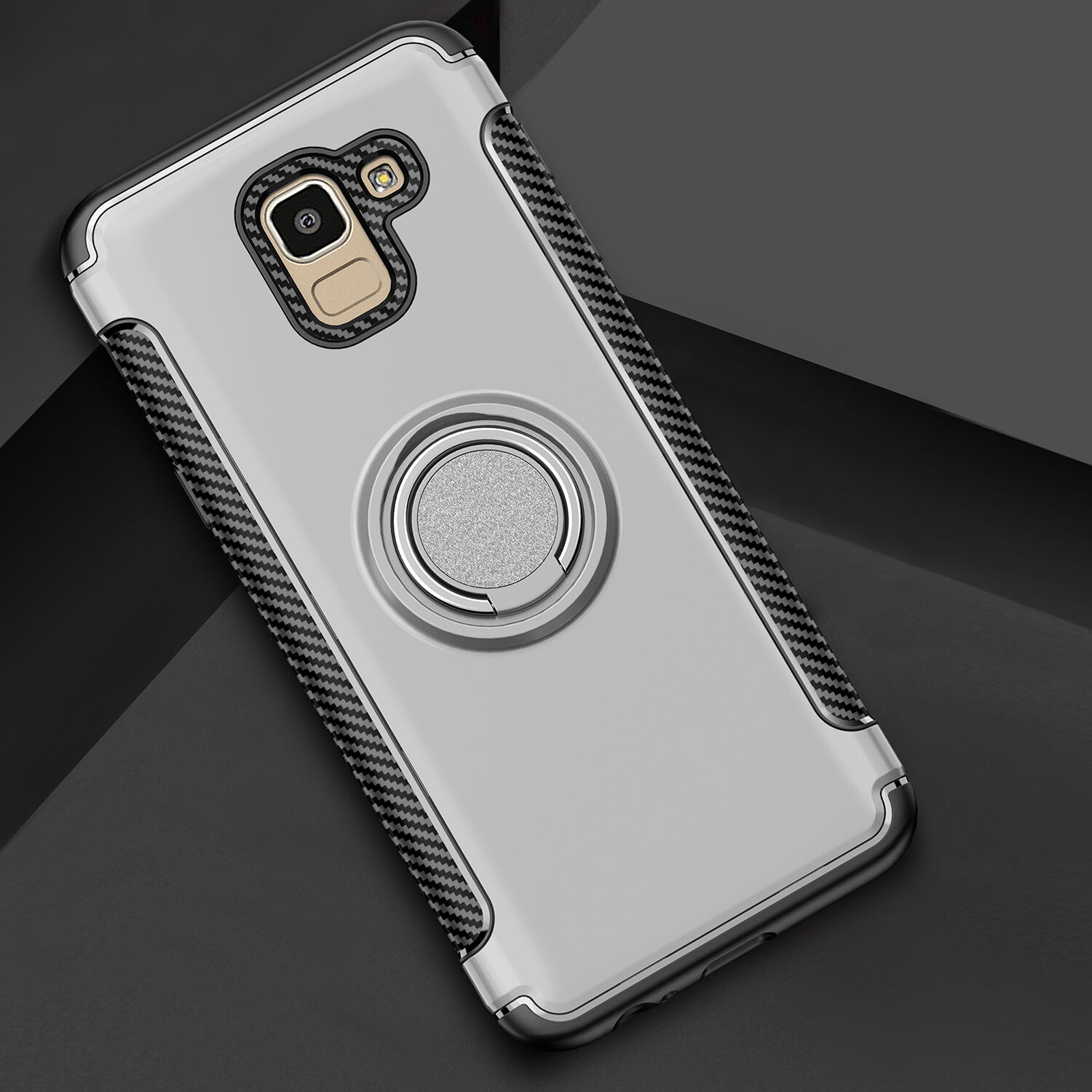 Odolný kryt s držákem pro Samsung Galaxy J6 (2018) - červený