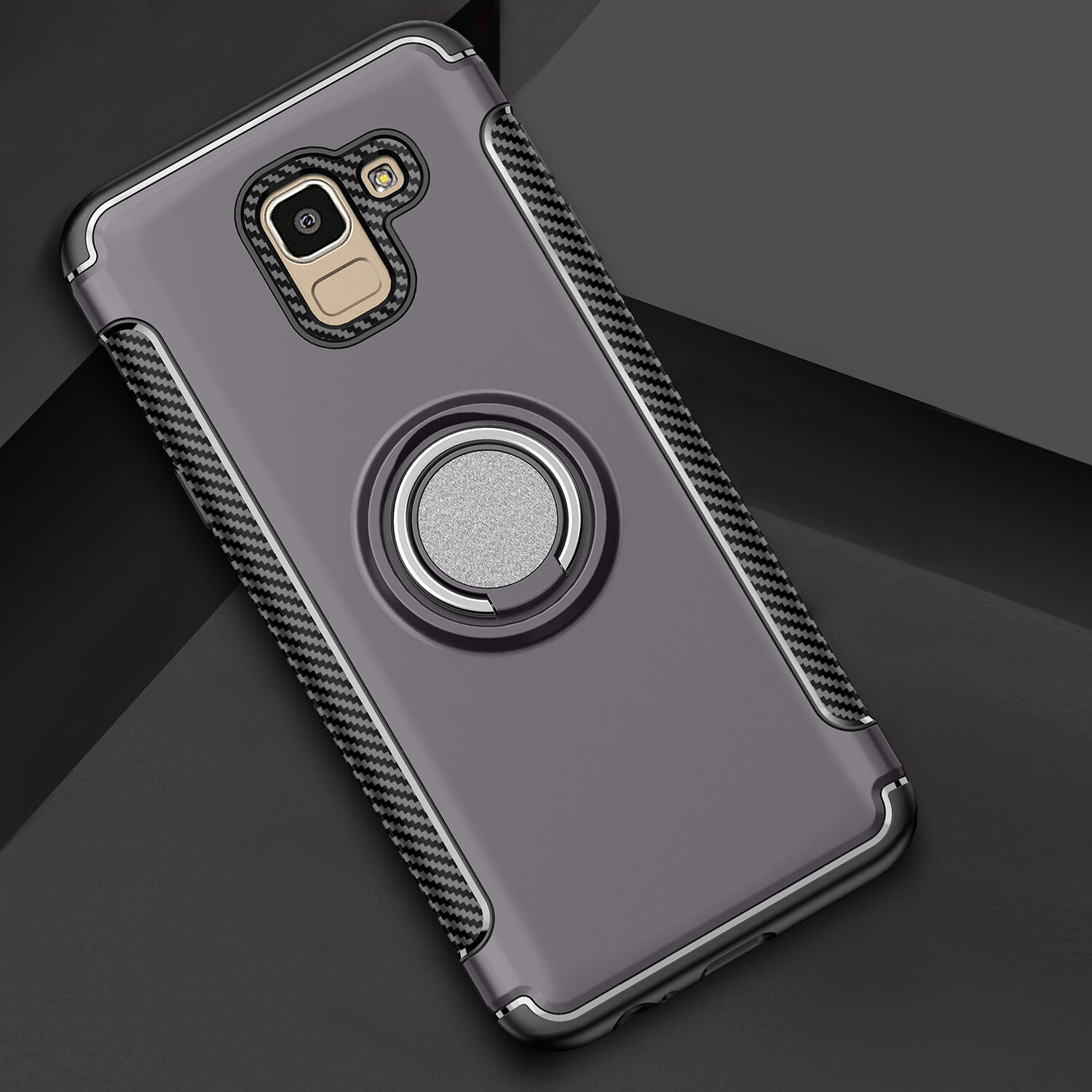 Odolný kryt s držákem pro Samsung Galaxy J6 (2018) - červený