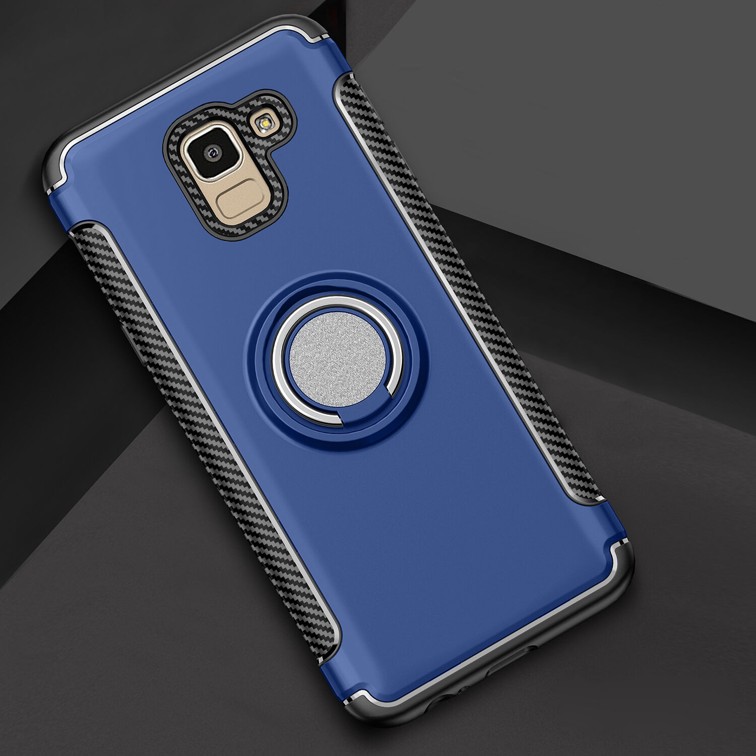 Odolný kryt s držákem pro Samsung Galaxy J6 (2018) - červený