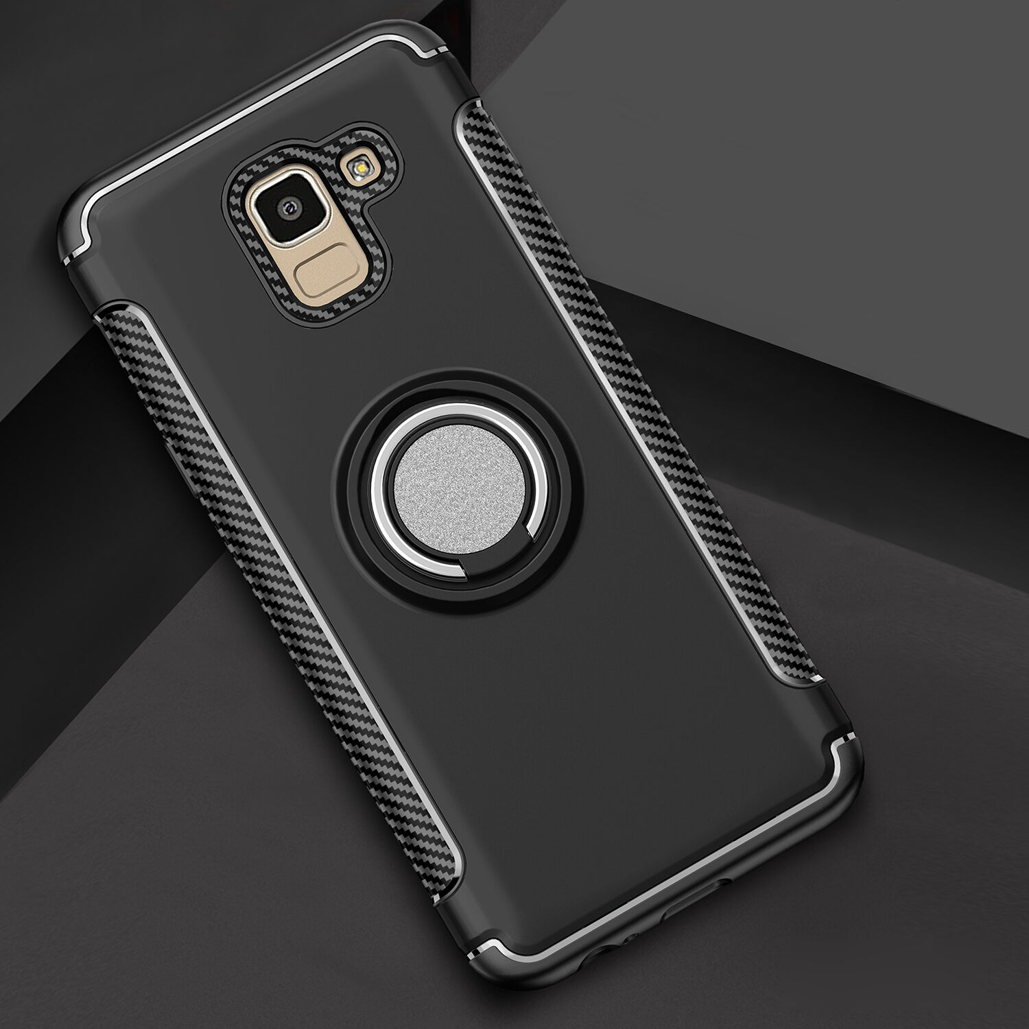 Odolný kryt s držákem pro Samsung Galaxy J6 (2018) - červený