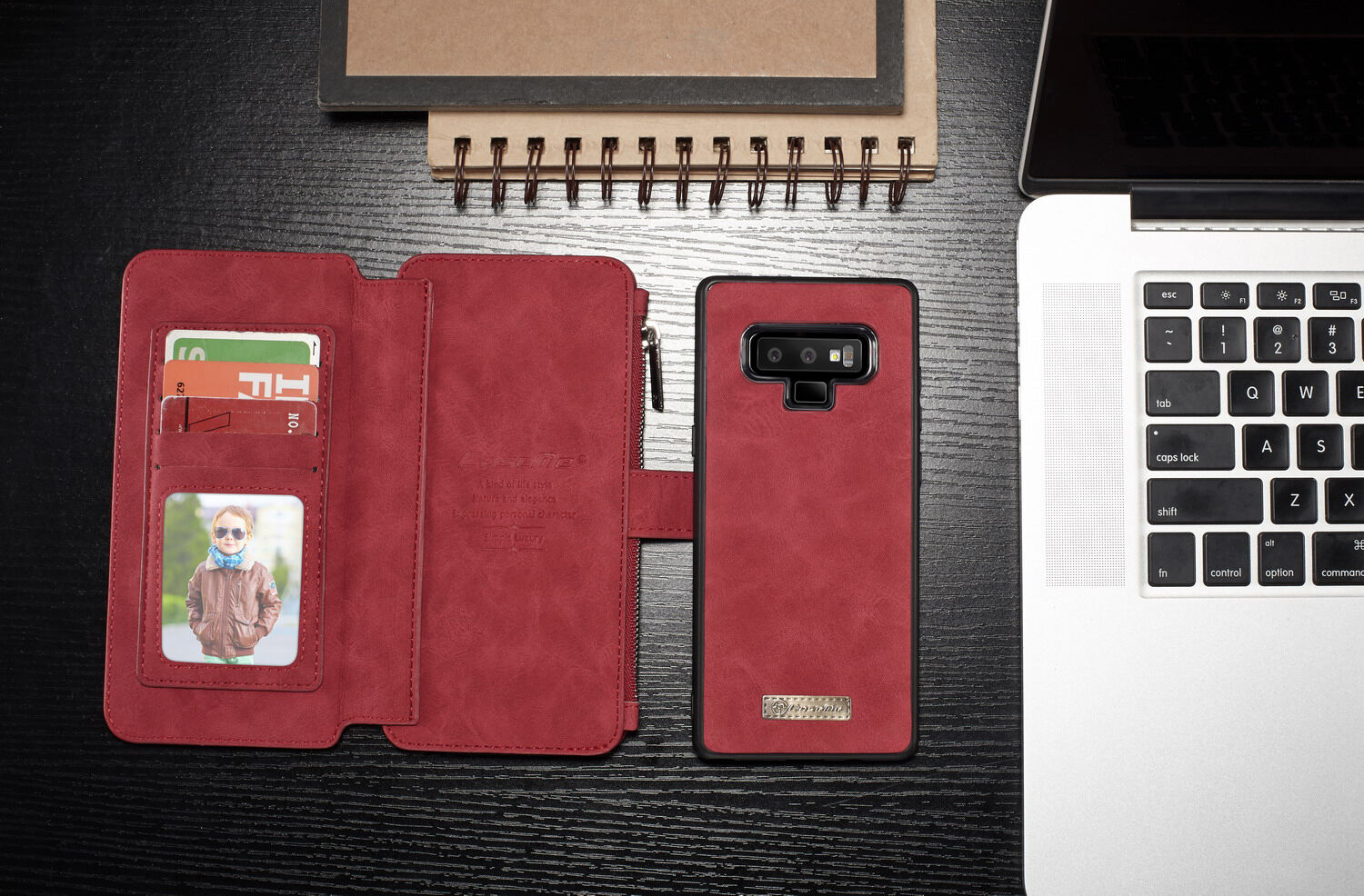 Caseme 2v1 peněženkové pouzdro pro Samsung Galaxy Note 9 - hnědé