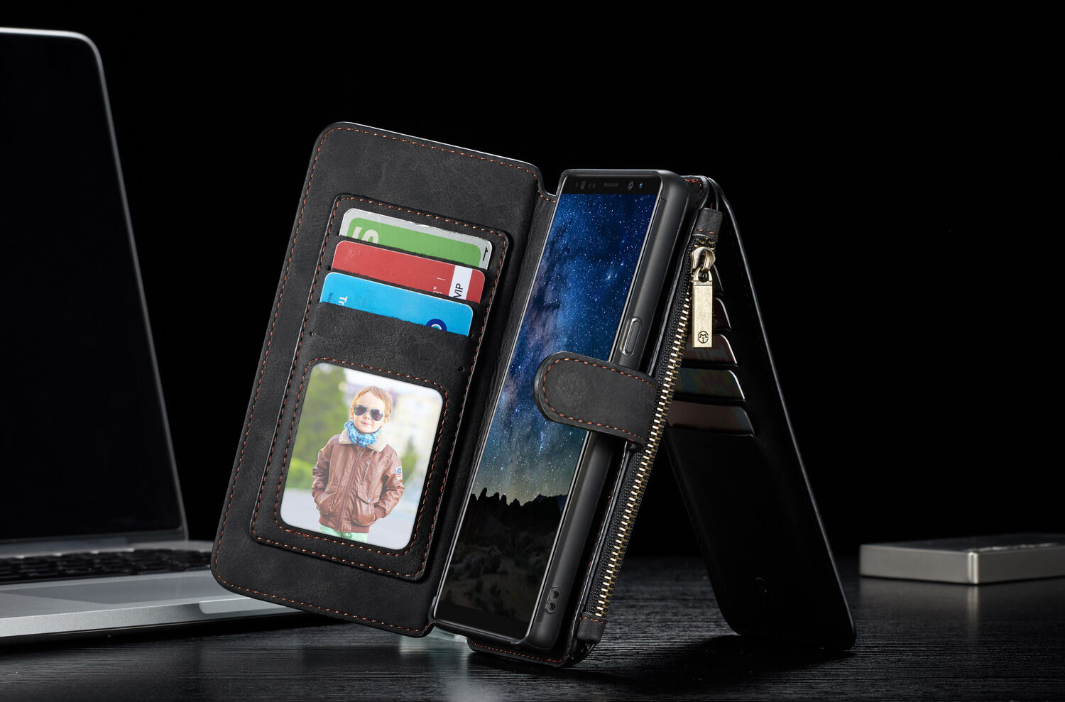 Caseme 2v1 peněženkové pouzdro pro Samsung Galaxy Note 9 - hnědé