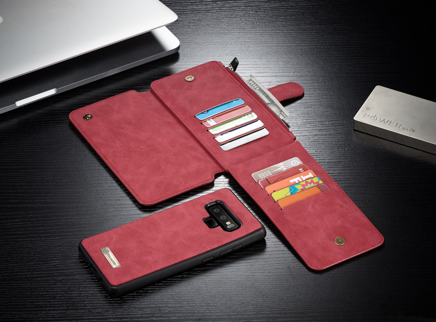 Caseme 2v1 peněženkové pouzdro pro Samsung Galaxy Note 9 - hnědé