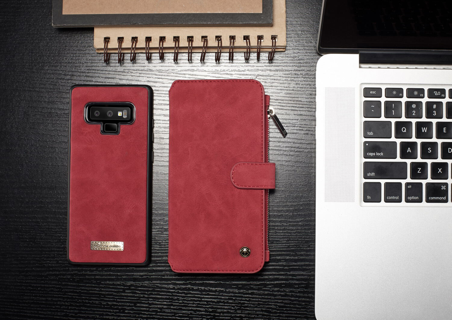 Caseme 2v1 peněženkové pouzdro pro Samsung Galaxy Note 9 - červené