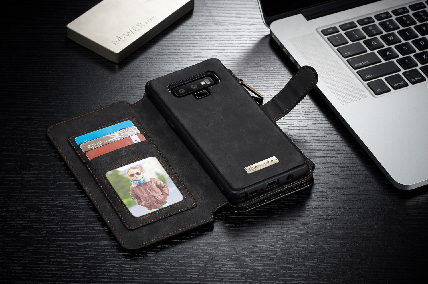 Caseme 2v1 peněženkové pouzdro pro Samsung Galaxy Note 9 - černé
