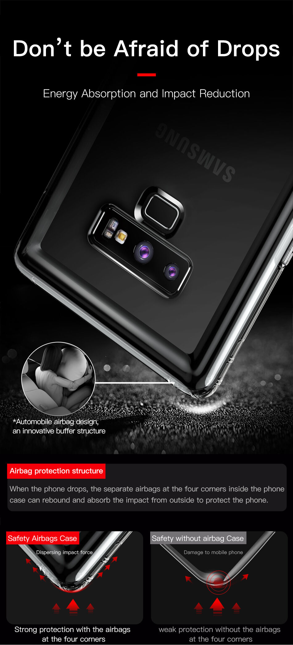 Baseus Safety plastový kryt pro Samsung Galaxy Note 9 - transparentní