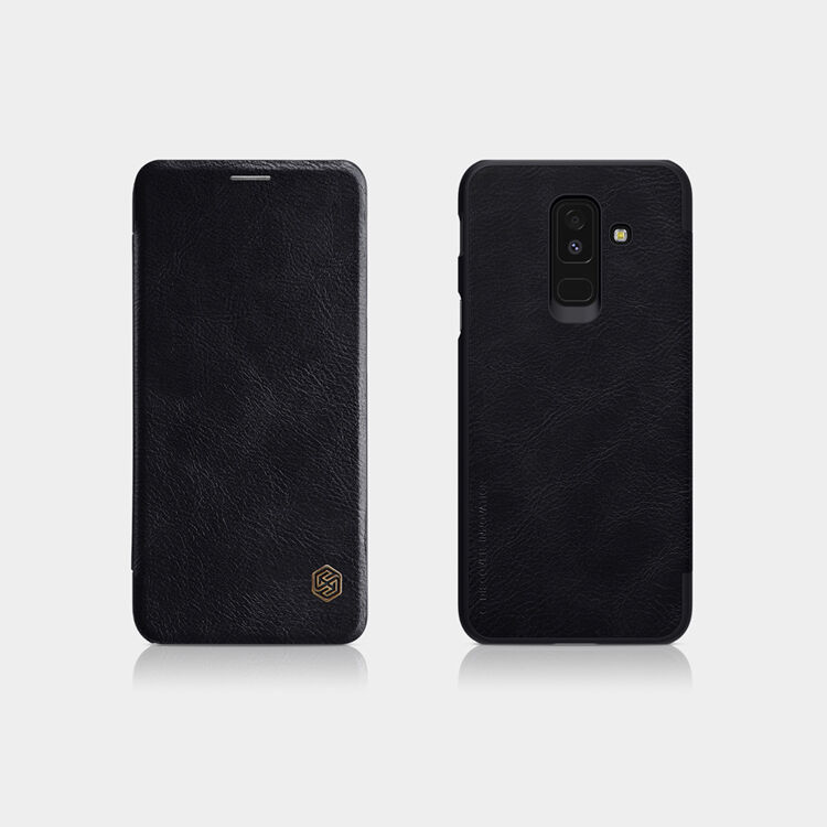 Nillkin Qin kožené flipové pouzdro pro Samsung Galaxy A6 Plus (2018) - hnědé