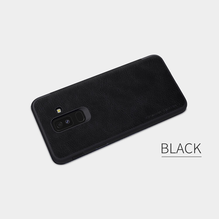 Nillkin Qin kožené flipové pouzdro pro Samsung Galaxy A6 Plus (2018) - hnědé